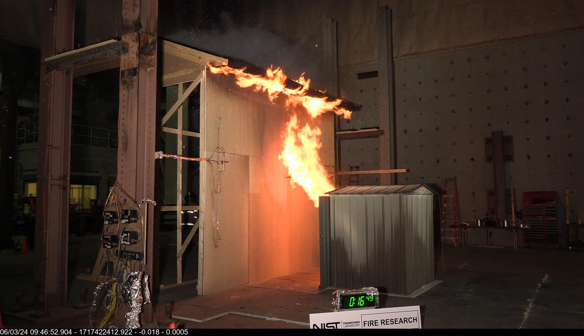 Flames thru vent, north